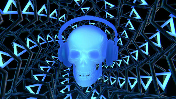 VJ Loop - Blue Rocking Skull - Professional VJ Background Loops [EnvyLoops.com]
